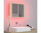 LED Bathroom Mirror Cabinet Sonoma Oak 60x12x45 cm