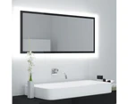 LED Bathroom Mirror High Gloss Black 100x8.5x37 cm Chipboard