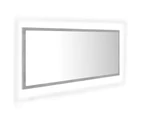 LED Bathroom Mirror Concrete Grey 100x8.5x37 cm Chipboard