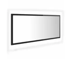 LED Bathroom Mirror High Gloss Black 100x8.5x37 cm Chipboard