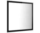 LED Bathroom Mirror High Gloss Black 40x8.5x37 cm Chipboard