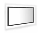 LED Bathroom Mirror High Gloss Grey 80x8.5x37 cm Chipboard