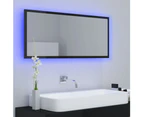 LED Bathroom Mirror High Gloss Black 100x8.5x37 cm Chipboard