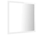 LED Bathroom Mirror High Gloss White 40x8.5x37 cm Chipboard