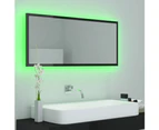 LED Bathroom Mirror High Gloss Black 100x8.5x37 cm Chipboard