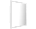 LED Bathroom Mirror High Gloss White 40x8.5x37 cm Chipboard