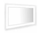 LED Bathroom Mirror High Gloss White 80x8.5x37 cm Chipboard