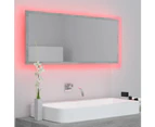 LED Bathroom Mirror Concrete Grey 100x8.5x37 cm Chipboard