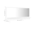 Bathroom Mirror White 90cm Chipboard