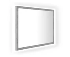 LED Bathroom Mirror Concrete Grey 60x8.5x37 cm Chipboard