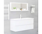 Bathroom Mirror White 100cm Chipboard