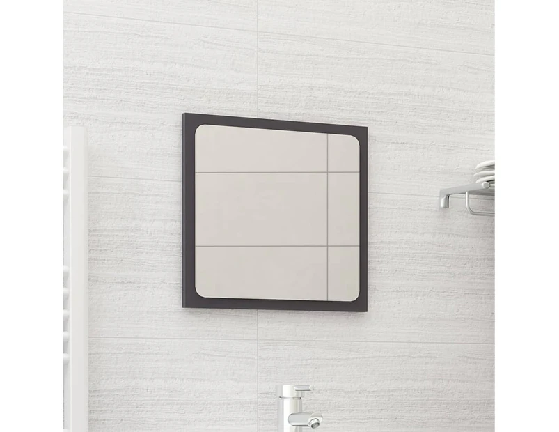 Bathroom Mirror High Gloss Grey 40x1.5x37 cm Chipboard