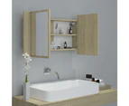 LED Bathroom Mirror Cabinet Sonoma Oak 80x12x45 cm