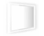 LED Bathroom Mirror High Gloss White 60x8.5x37 cm Chipboard