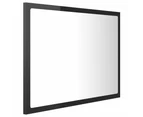 LED Bathroom Mirror High Gloss Black 60x8.5x37 cm Chipboard