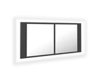 LED Bathroom Mirror Cabinet Grey 100x12x45 cm