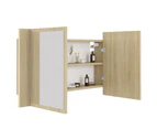 LED Bathroom Mirror Cabinet Sonoma Oak 80x12x45 cm