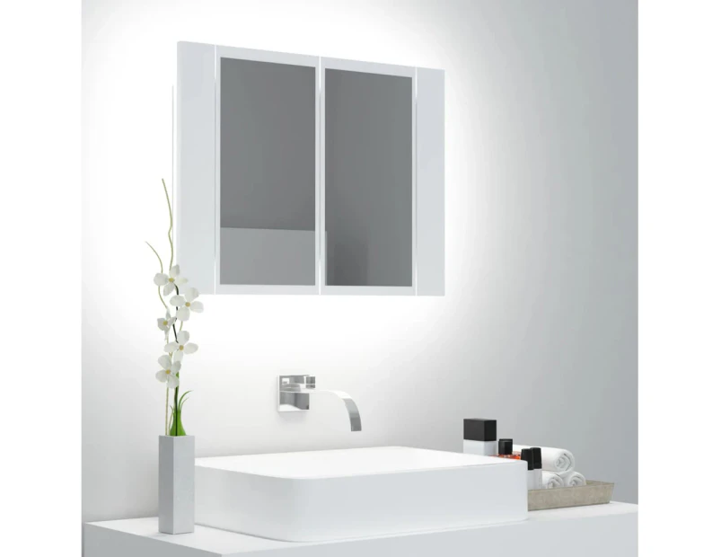 LED Bathroom Mirror Cabinet White 60x12x45 cm