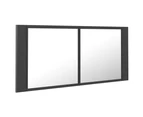 LED Bathroom Mirror Cabinet Grey 100x12x45 cm