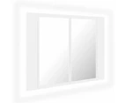 LED Bathroom Mirror Cabinet White 60x12x45 cm