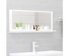 Bathroom Mirror High Gloss White 90cm Chipboard