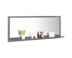 Bathroom Mirror High Gloss Grey 100cm Chipboard