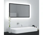 LED Bathroom Mirror Grey 80x8.5x37 cm Chipboard