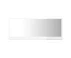 Bathroom Mirror High Gloss White 90cm Chipboard