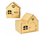 Outdoor Wooden Dog Cat House Villa Style Pet Shelter Weatherproof for Garden