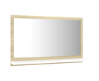 Bathroom Mirror White and Sonoma Oak 60cm Chipboard