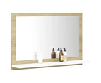 Bathroom Mirror White and Sonoma Oak 60cm Chipboard