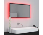 LED Bathroom Mirror High Gloss Black 80x8.5x37 cm Chipboard