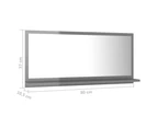 Bathroom Mirror High Gloss Grey 80x10.5x37cm Chipboard