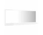 Bathroom Mirror High Gloss White 90cm Chipboard