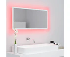 LED Bathroom Mirror White 90x8.5x37 cm Chipboard