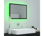 LED Bathroom Mirror High Gloss Black 60x8.5x37 cm Chipboard