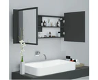 LED Bathroom Mirror Cabinet Grey 100x12x45 cm