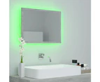 LED Bathroom Mirror Concrete Grey 60x8.5x37 cm Chipboard