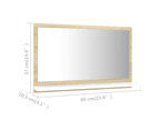 Bathroom Mirror White and Sonoma Oak 60cm Chipboard