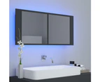 LED Bathroom Mirror Cabinet Grey 100x12x45 cm