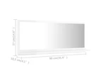 Bathroom Mirror High Gloss White 90cm Chipboard