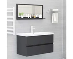 Bathroom Mirror Grey 80x10.5x37cm Chipboard