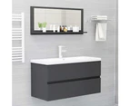 Bathroom Mirror Grey 90cm Chipboard