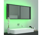 LED Bathroom Mirror Cabinet Grey 100x12x45 cm