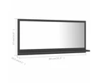 Bathroom Mirror Grey 80x10.5x37cm Chipboard