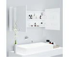 LED Bathroom Mirror Cabinet High Gloss White 100x12x45cm