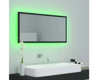 LED Bathroom Mirror Grey 90x8.5x37 cm Chipboard