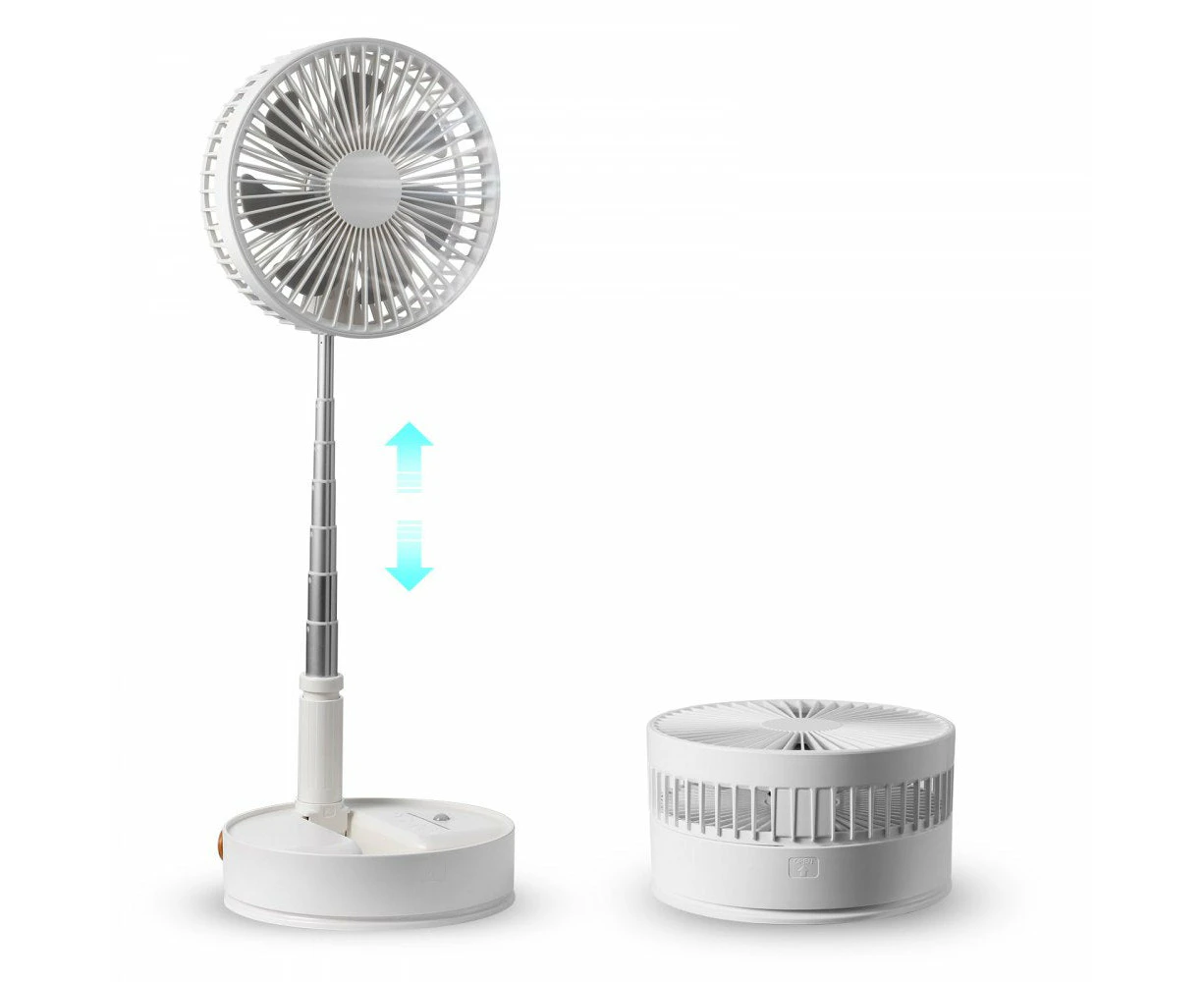 Portable Rechargeable Battery Fan - Travel, Home, Camping (20 cm)