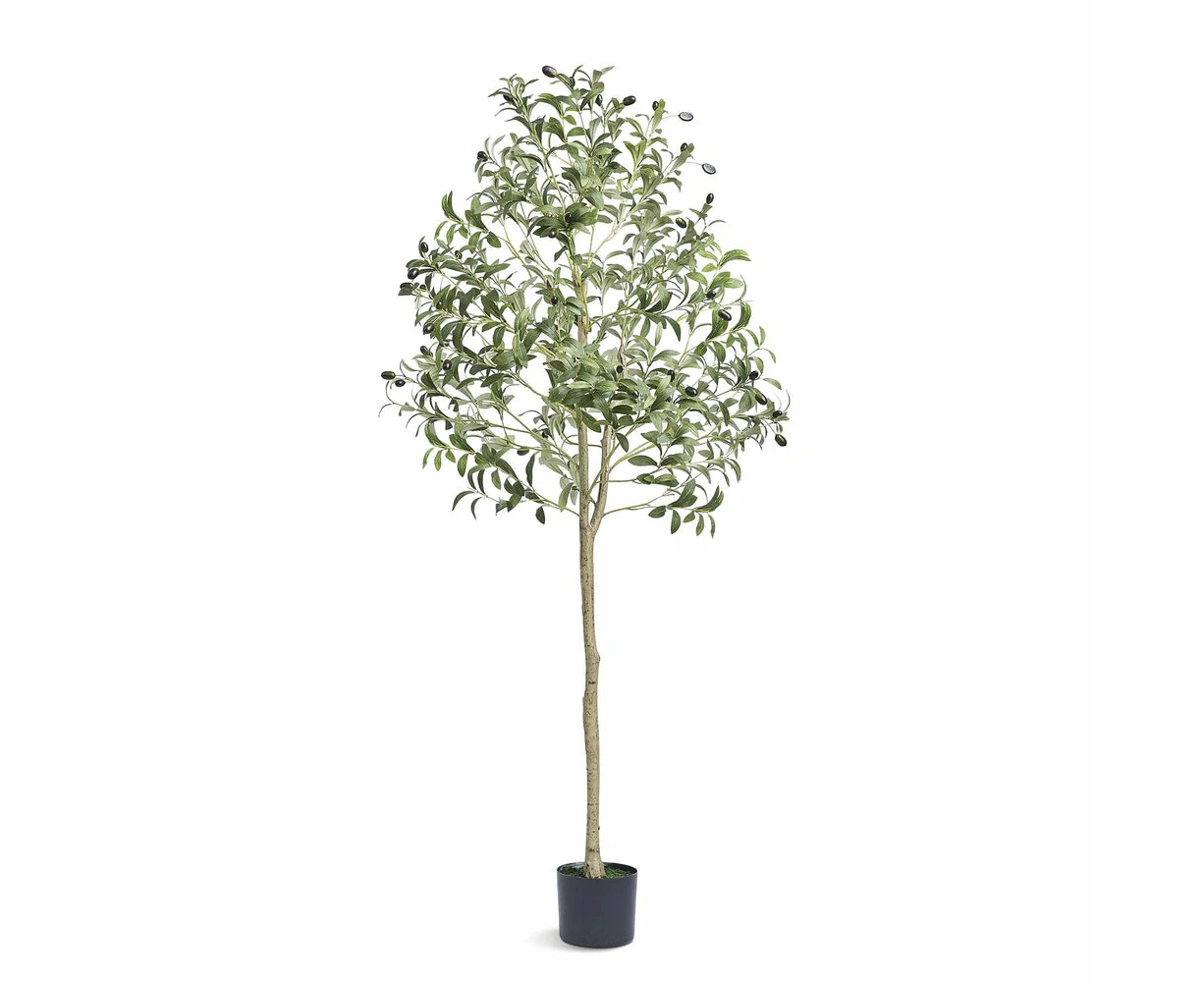 Artificial Olive Tree 4/5/6 FT Tall Faux Plant - Secure PE Material & Anti-Tip Tilt Protection - Low-Maintenance Tree for Home