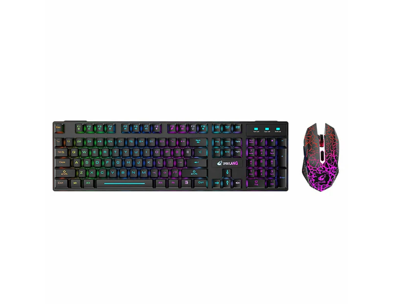 RGB Mechanical Gaming Keyboard and Mouse Set - Ergonomic USB for PC and Laptop (black)